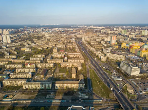 Obytná Oblast Kyjeva Zobrazení Leteckých Dronů — Stock fotografie