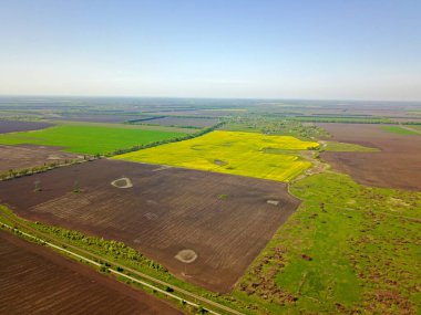 Hava görüntüsü. Yeşil tarım alanları