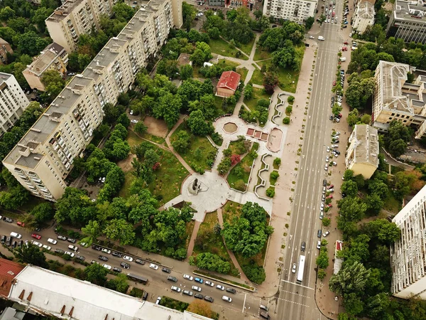 Детская Площадка Парке Рядом Жилым Районом Вид Дрон — стоковое фото