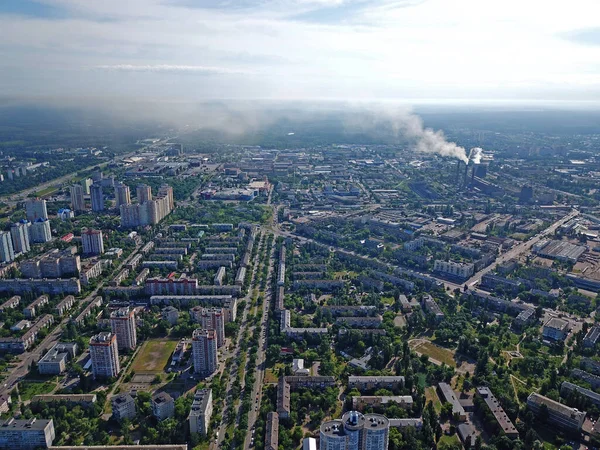 Kyiv Şehrinin Hava Aracı Görüntüsü — Stok fotoğraf