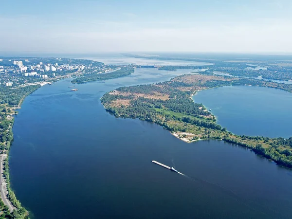 Schöner Dnjepr Kiew Drohnenblick Aus Der Luft — Stockfoto