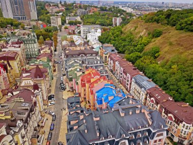 Hava görüntüsü. Vozdvizhenka - Kyiv 'de bir yerleşim yeri
