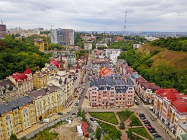 Hava görüntüsü. Vozdvizhenka - Kyiv 'de bir yerleşim yeri