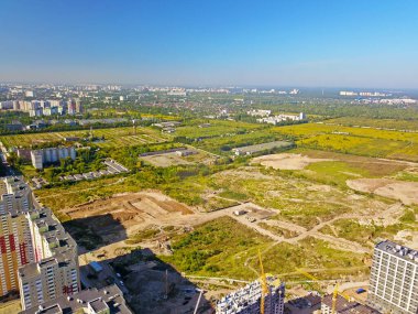 Kyiv 'deki yerleşim alanının hava görüntüsü