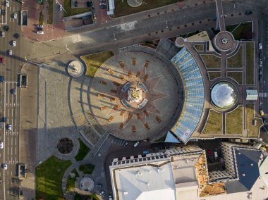 Hava aracı görüntüsü. Kyiv 'deki Bağımsızlık Meydanı