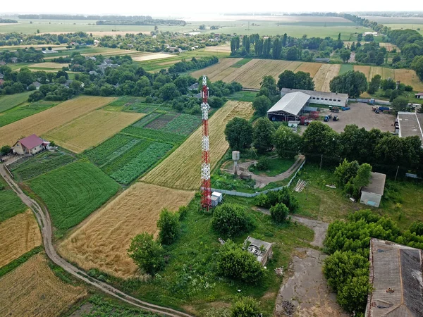 Település Erdő Szélén Kijevben Aeirális Nézet — Stock Fotó