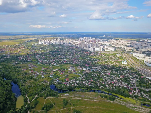 Zicht Vanuit Lucht Stad Kiev — Stockfoto