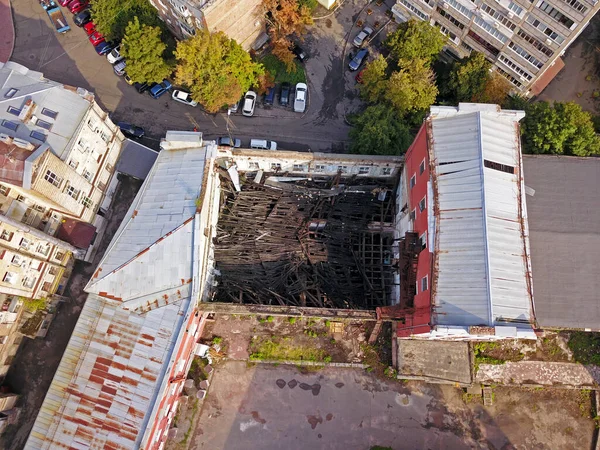 Vista Aérea Edificio Abandonado —  Fotos de Stock