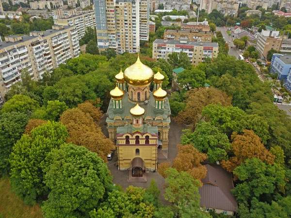 Luchtfoto Pokrovsky Kerk — Stockfoto