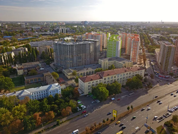 Zona Residenziale Kiev Vista Aerea Drone — Foto Stock