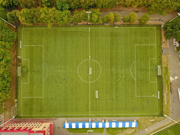 Fußballplatz Drohnenblick Aus Der Luft — Stockfoto