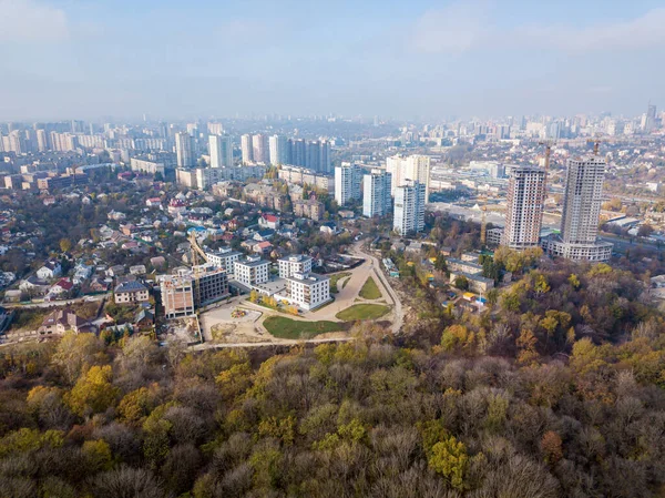 Vista Aérea Del Dron Ciudad Kiev — Foto de Stock