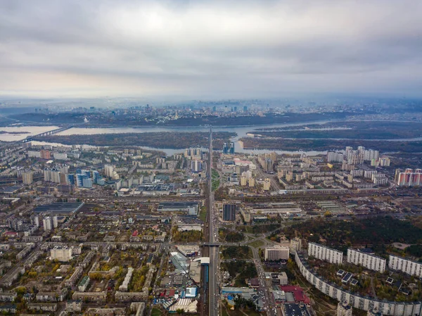 Vista Aérea Drone Cidade Kiev — Fotografia de Stock