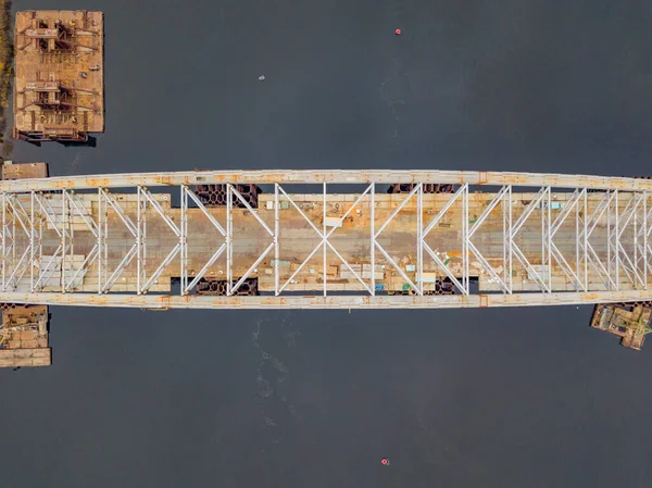 Aerial Drone View Bridge Dnieper River Kyiv — Stock Photo, Image