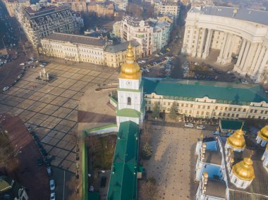 Hava aracı görüntüsü. Kyiv 'deki Aziz Michaels Katedrali