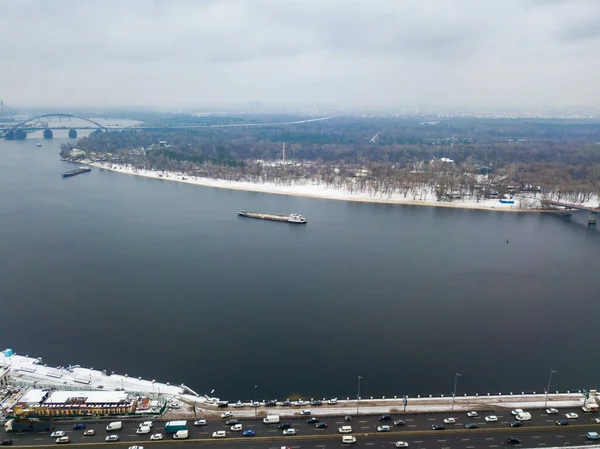 Schöne Aussicht Auf Den Dnjepr Drohnenblick Aus Der Luft — Stockfoto