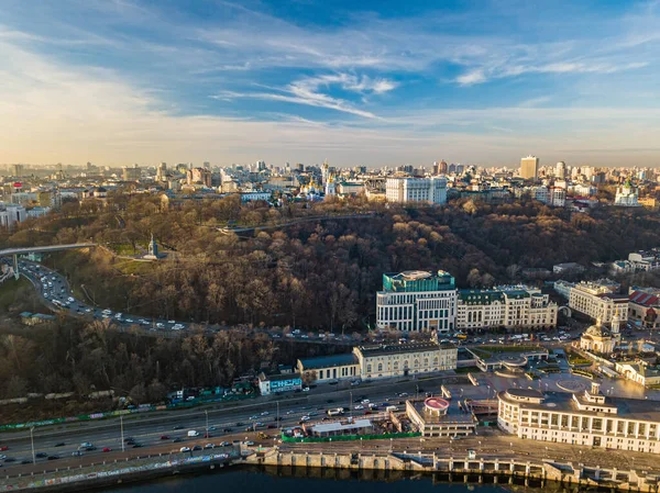 Kiev Stadsbild Flygdrönare — Stockfoto