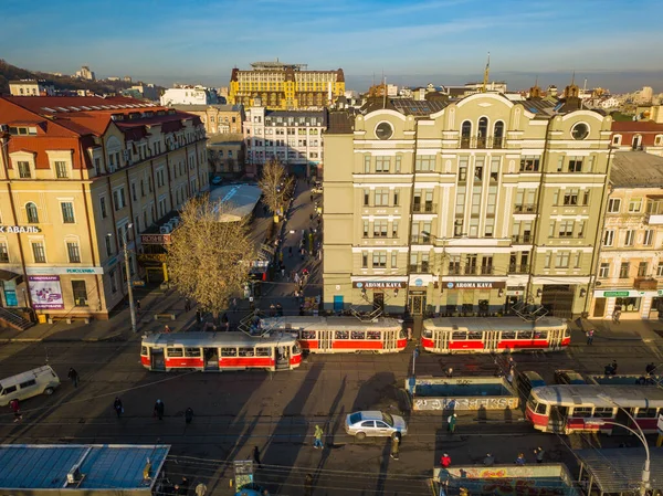 Vue Aérienne Par Drone Ville Kiev — Photo
