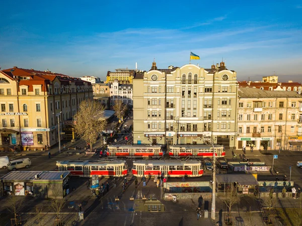 Vue Aérienne Par Drone Ville Kiev — Photo