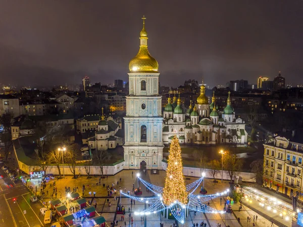 Новий Рік Софійській Площі Києві Україна — стокове фото