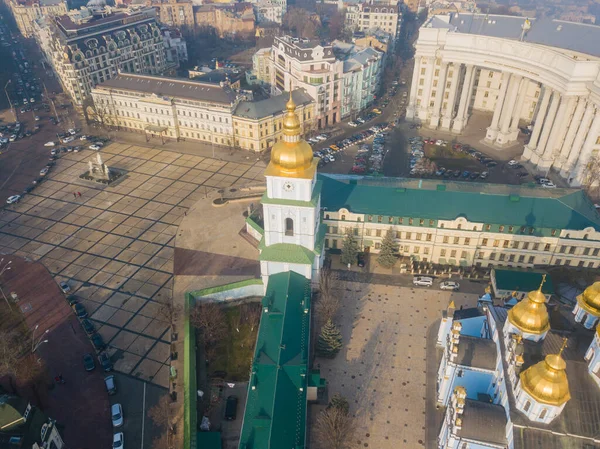 Vista Aérea Con Aviones Teledirigidos Catedral San Michaels Kiev — Foto de Stock