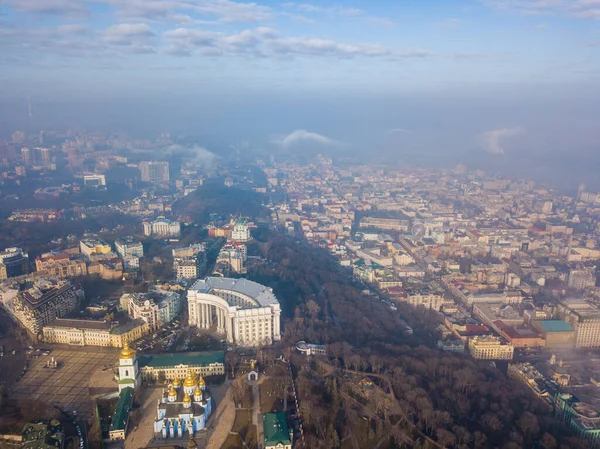 Kyiv Cityscape Vista Aérea Con Aviones Tripulados — Foto de Stock