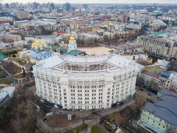 Vista Aérea Drone Ministério Das Relações Exteriores Ucrânia Construindo — Fotografia de Stock