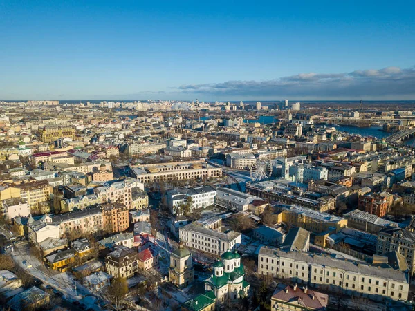 Aerial Drone View Buildingsin Kyiv — Stock Photo, Image