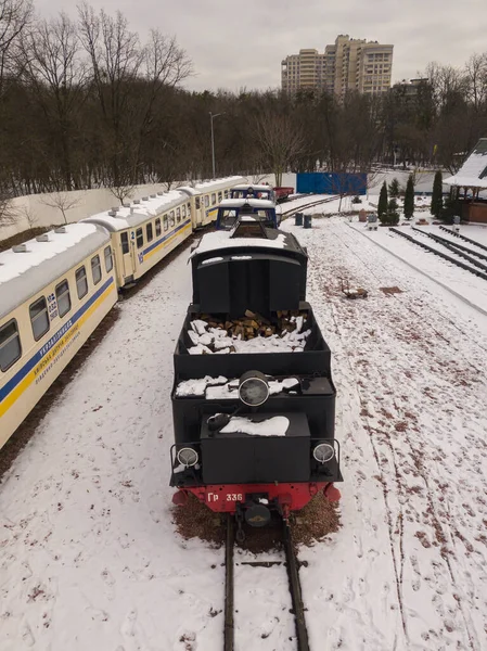 Tren Calle Invierno — Foto de Stock