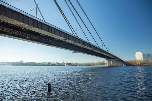 Bro Över Floden Dnepr Kiev — Stockfoto