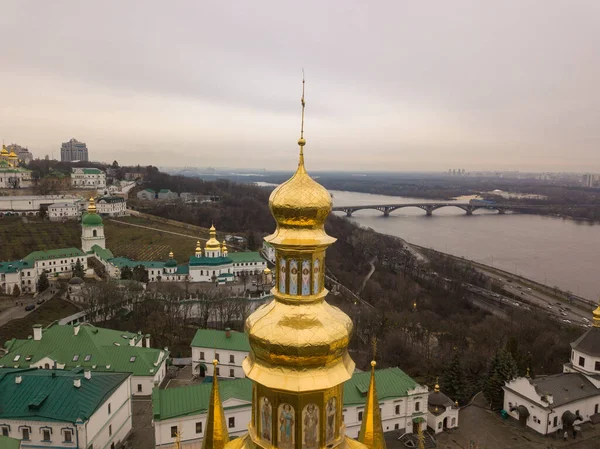 Vista Aérea Kiev Pechersk Lavra Iglesia Ortodoxa — Foto de Stock