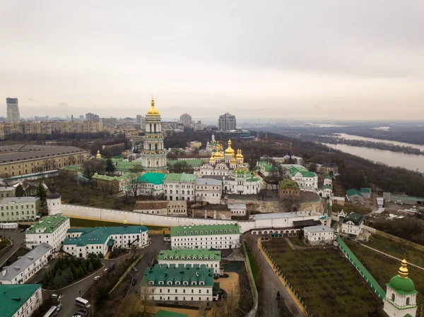 Vista Aérea Kiev Pechersk Lavra Iglesia Ortodoxa — Foto de Stock