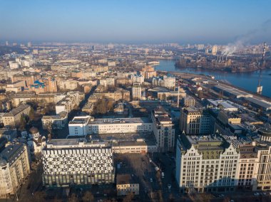Hava aracı görüntüsü. Kyiv 'in ikamet alanı. 