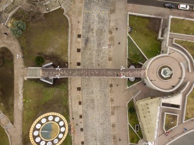 Ukrayna 'nın Kyiv şehrindeki parkın havadan görüntüsü