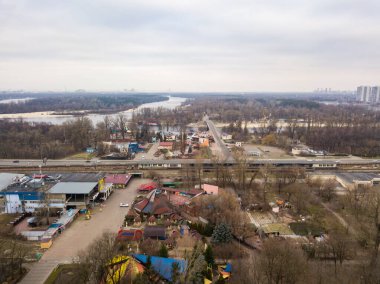 Hava aracı görüntüsü. Kyiv 'in ikamet alanı. 