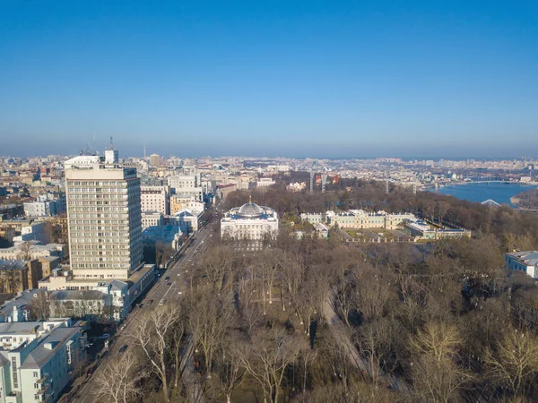 Киев Сити Взгляд Дрона — стоковое фото