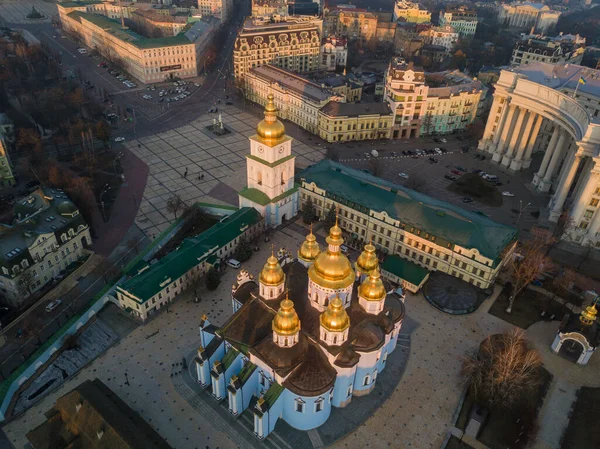 Luchtdrone Zicht Michaels Kathedraal Kiev — Stockfoto