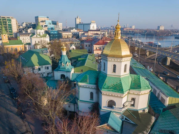 Повітряний Вид Місто Київ Церквою — стокове фото