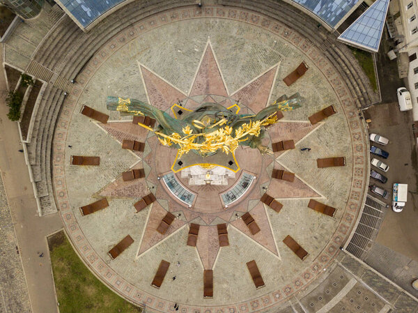 Aerial view. Independence Monument of Ukraine