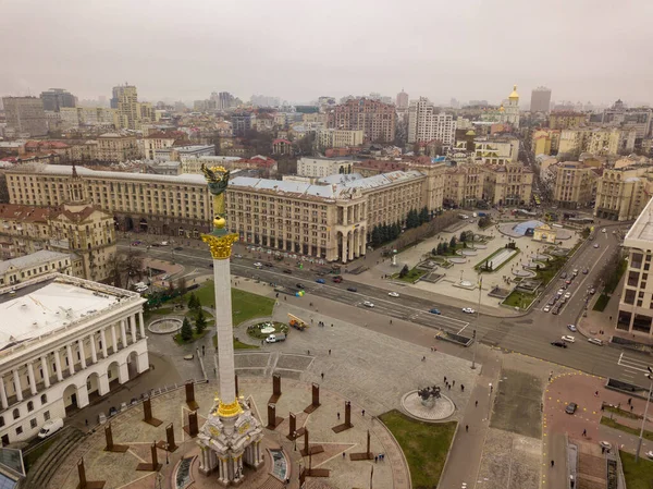 Vista Aérea Del Dron Ciudad Kiev —  Fotos de Stock