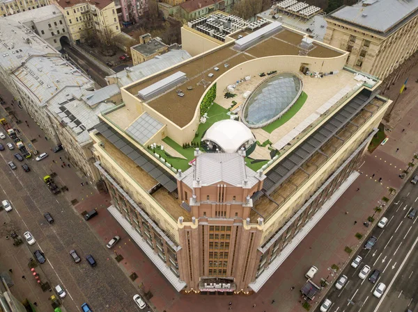 Vista Aérea Del Dron Depósito Central Ciudad Kiev — Foto de Stock