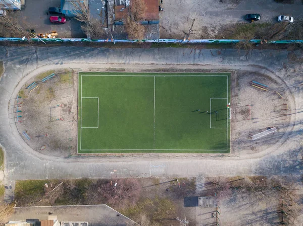 Aerial Drone View School Stadium — 图库照片