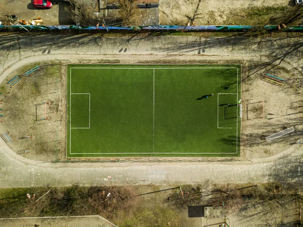 Vista Aérea Drone Estádio Escola — Fotografia de Stock