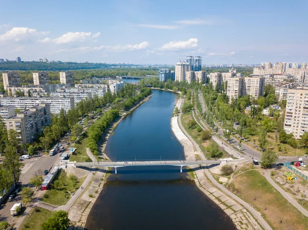 Most Přes Kanál Kyjevě Zobrazení Leteckých Dronů — Stock fotografie