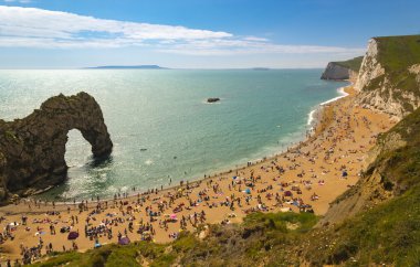 Dorset Coastline on a hot summer day clipart