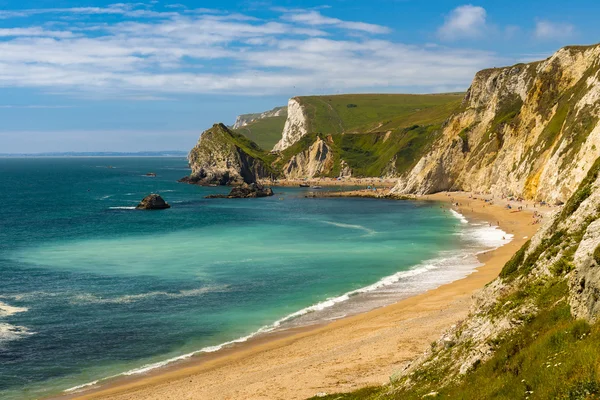 Dorset kıyı şeridi bir sıcak yaz gününde — Stok fotoğraf