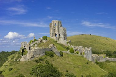 Corfe castle Dorset'deki / daki