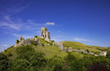 Corfe castle Dorset'deki / daki