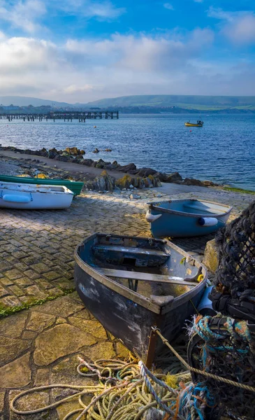 Swanage boats and lobster pots — Stock Photo, Image