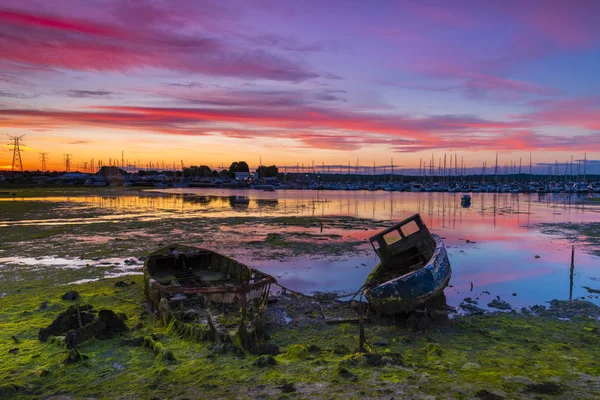 Poole Harbour eski tekneler — Stok fotoğraf